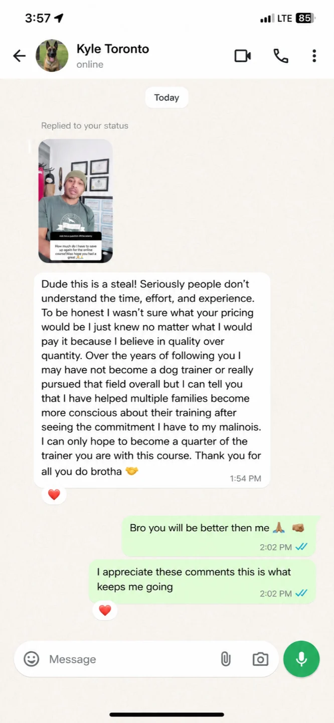 Client testimonial