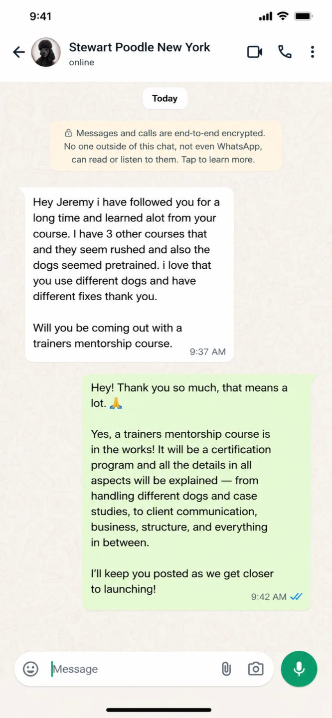 Client testimonial
